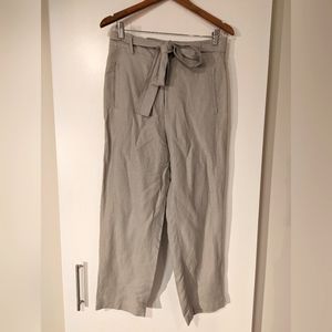 Wilfred Linen Blend Tie-Front Pant in Light Grey, size 10
